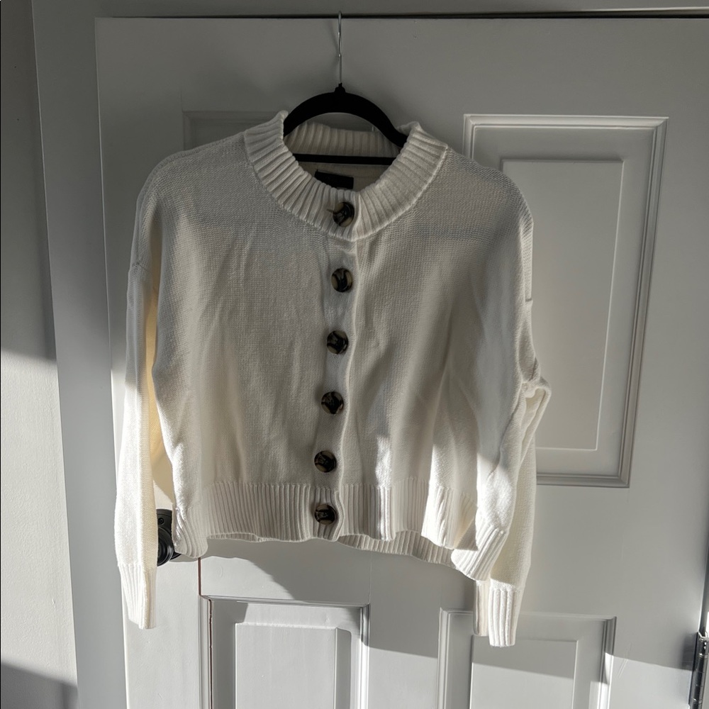 Quince Women's White Button-Up Sweater